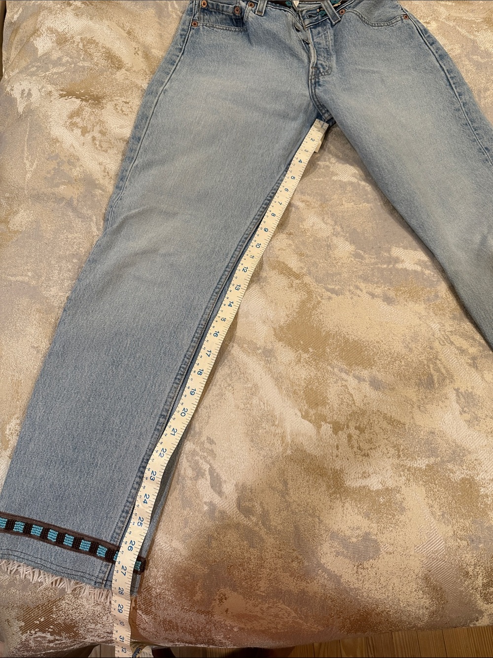 Bebe beaded sequin Levi 501 jeans - Picture 8 of 11